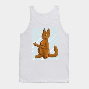 Winking Finger Guns Cat Tank Top